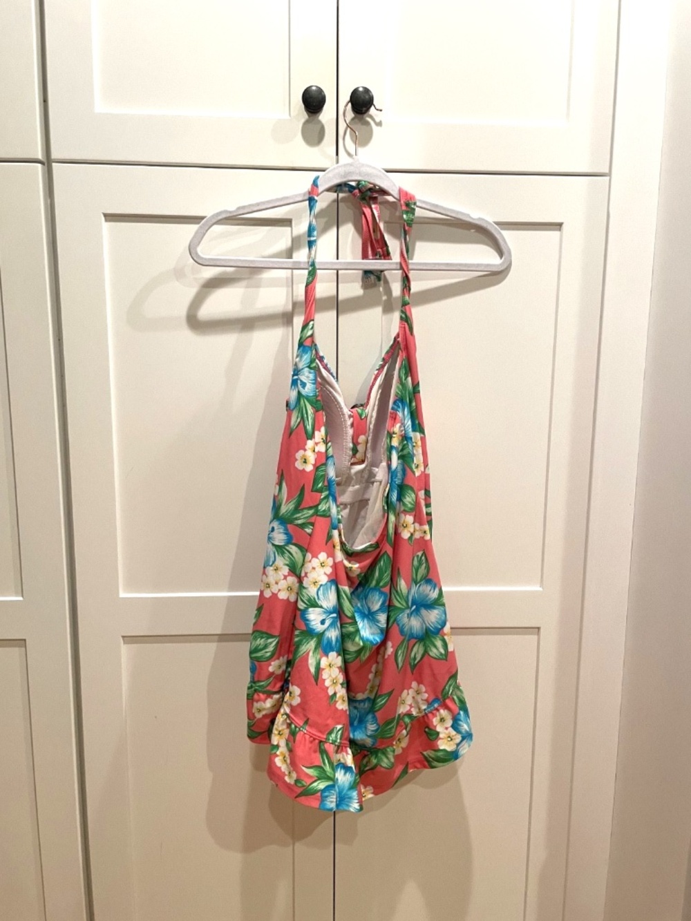 Ocean Dream Signature Pink Tropical Flowers Halter One Piece Swimsuit - Picture 2 of 6